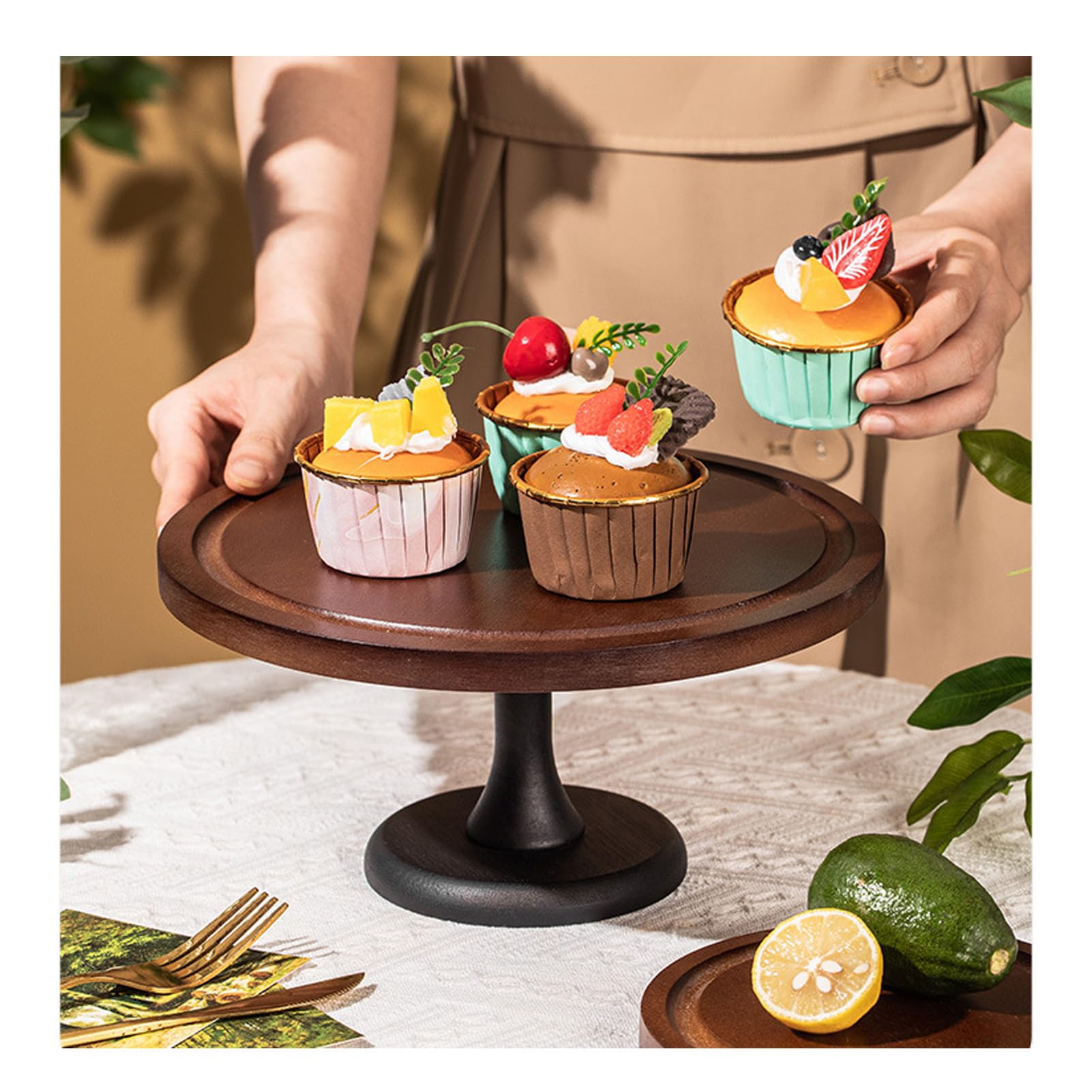 Amazon｜20cm,Dxcaicc ドーム蓋付きケーキスタンド、カバー付き